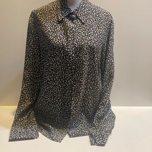 Michael Kors Collection black and white button down blouse